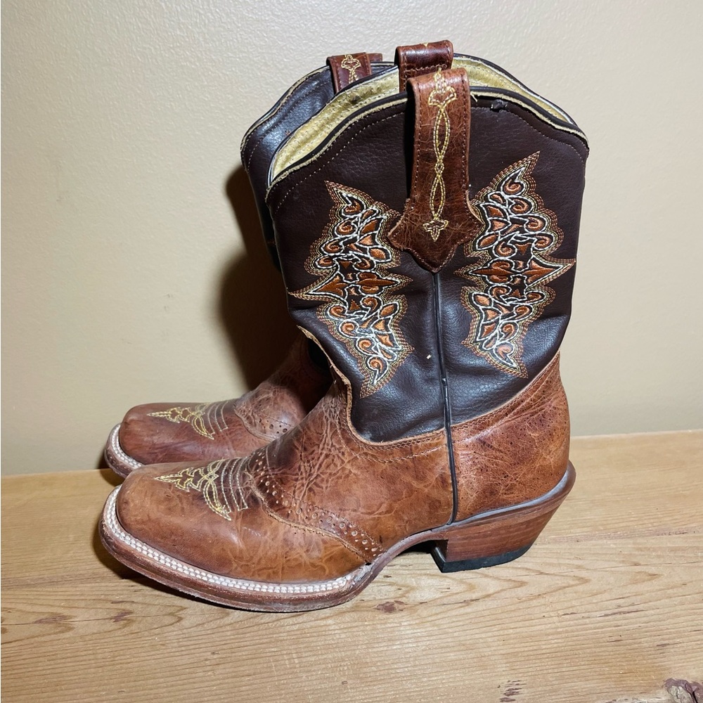 Hecho en Mexico Brown Leather Women’s Cowboy Boots size 7 or Mex size 4